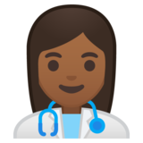 女卫生员：中黑肤色emoji素材一 160x160像素
