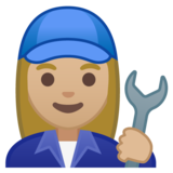 女机械工：中浅肤色emoji素材一 160x160像素