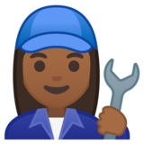 女机械工：中等深色肤色emoji素材一 160x160像素