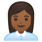 女上班族：中黑肤色emoji素材一 160x160像素