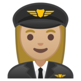 女飞行员：中浅肤色emoji素材一 160x160像素