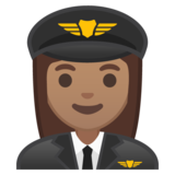 女飞行员：中等肤色emoji素材一 160x160像素