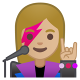 女歌手：中浅肤色emoji素材一 160x160像素