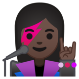 女歌手：深色肤色emoji素材一 160x160像素