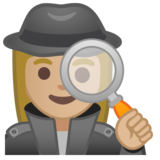 女侦探：中等浅肤色emoji素材一 160x160像素