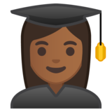 女学生：中黑肤色emoji素材一 160x160像素