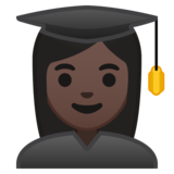 女学生：深色肤色emoji素材一 160x160像素