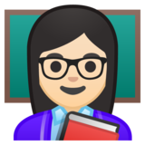女老师：浅肤色emoji素材一 160x160像素