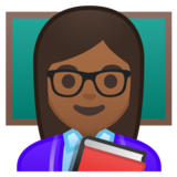 女老师：中黑肤色emoji素材一 160x160像素