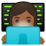 女工程师：中黑肤色emoji素材一 160x160像素