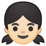 女孩：浅肤色emoji素材一 160x160像素