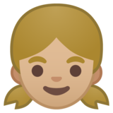 女孩：中等浅肤色emoji素材一 160x160像素