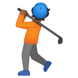 个人高尔夫：中等深色肤色emoji素材一 160x160像素