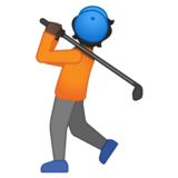 个人高尔夫：深色肤色emoji素材一 160x160像素