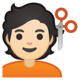 理发师：浅肤色emoji素材一 160x160像素