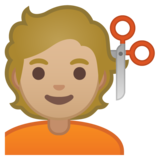 理发师：中等浅肤色emoji素材一 160x160像素