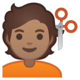 理发师：中等肤色emoji素材一 160x160像素