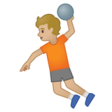 手球运动员：中等浅肤色emoji素材一 160x160像素