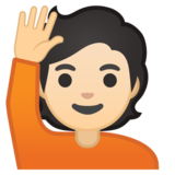 举手：浅肤色emoji素材一 160x160像素