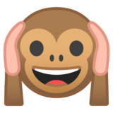 捂耳朵的猴子emoji素材一 160x160像素