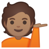 单手举起的人：中等肤色emoji素材一 160x160像素