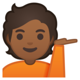 单手举起的人：中黑肤色emoji素材一 160x160像素