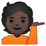 单手举起的人:深色肤色emoji素材一 160x160像素