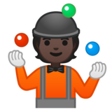 玩杂耍的人:深色肤色emoji素材一 160x160像素