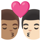 亲吻: 男人男人中等肤色较浅肤色emoji素材一 160x160像素