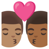 亲吻: 男人男人中等肤色中等-深肤色emoji素材一 160x160像素