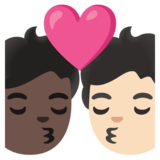 亲吻: 成人成人较深肤色较浅肤色emoji素材一 160x160像素