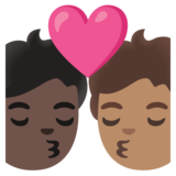 亲吻: 成人成人较深肤色中等肤色emoji素材一 160x160像素