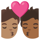 亲吻: 成人成人中等肤色中等-深肤色emoji素材一 160x160像素
