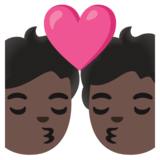 亲吻: 较深肤色emoji素材一 160x160像素