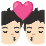 亲吻: 较浅肤色emoji素材一 160x160像素