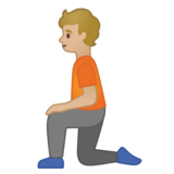 下跪者：中浅肤色emoji素材一 160x160像素