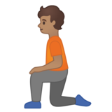 下跪者：中等肤色emoji素材一 160x160像素