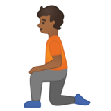 下跪者：中黑肤色emoji素材一 160x160像素