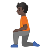 下跪者：深色肤色emoji素材一 160x160像素