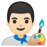 男艺术家：浅肤色emoji素材一 160x160像素