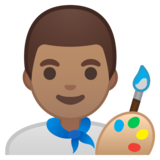 男艺术家：中等肤色emoji素材一 160x160像素