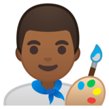 男艺术家：中黑肤色emoji素材一 160x160像素