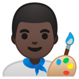 男艺术家：深色肤色emoji素材一 160x160像素