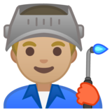 工厂男人：中浅肤色emoji素材一 160x160像素