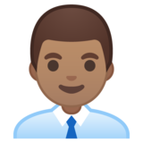男职员:中等肤色emoji素材一 160x160像素