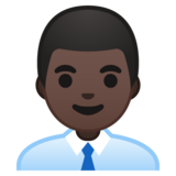 男士办公室工作人员：深色肤色emoji素材一 160x160像素