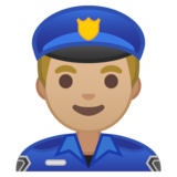 男警官：中浅肤色emoji素材一 160x160像素