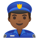 男警官：中黑肤色emoji素材一 160x160像素
