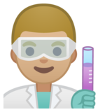 男科学家：中浅肤色emoji素材一 160x160像素