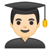 男学生：浅肤色emoji素材一 160x160像素